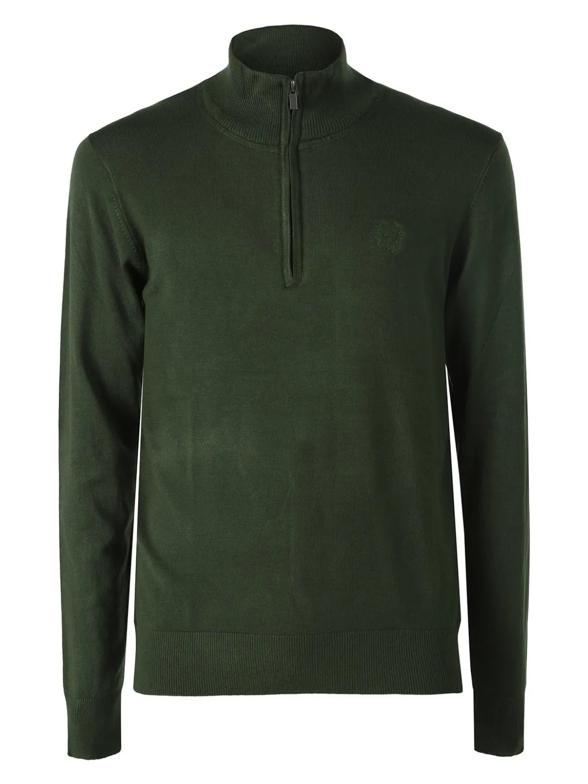 Gian Marco Venturi Pullover da uomo mezza zip misto viscosa - militare