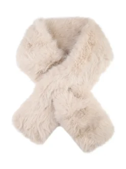 Gian Marco Venturi Sciarpa donna ad incrocio in ecopelliccia - beige