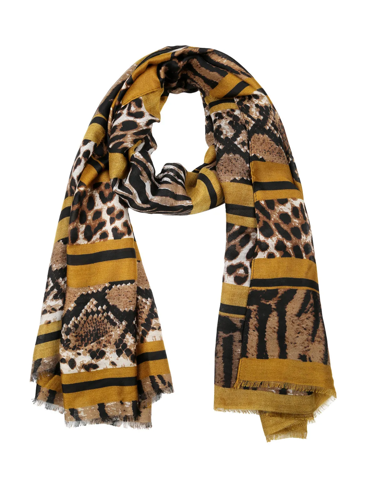 Gian Marco Venturi Sciarpa donna animalier - senape
