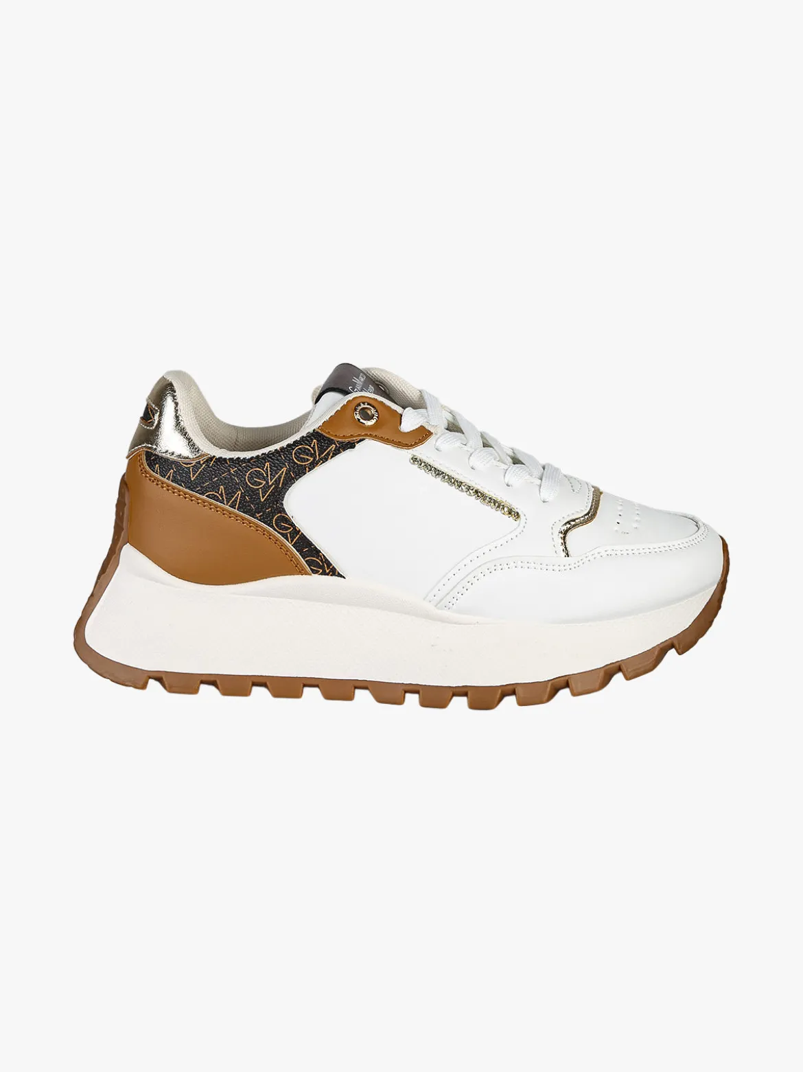 Gian Marco Venturi Sneakers donna stringate con platform - bianco