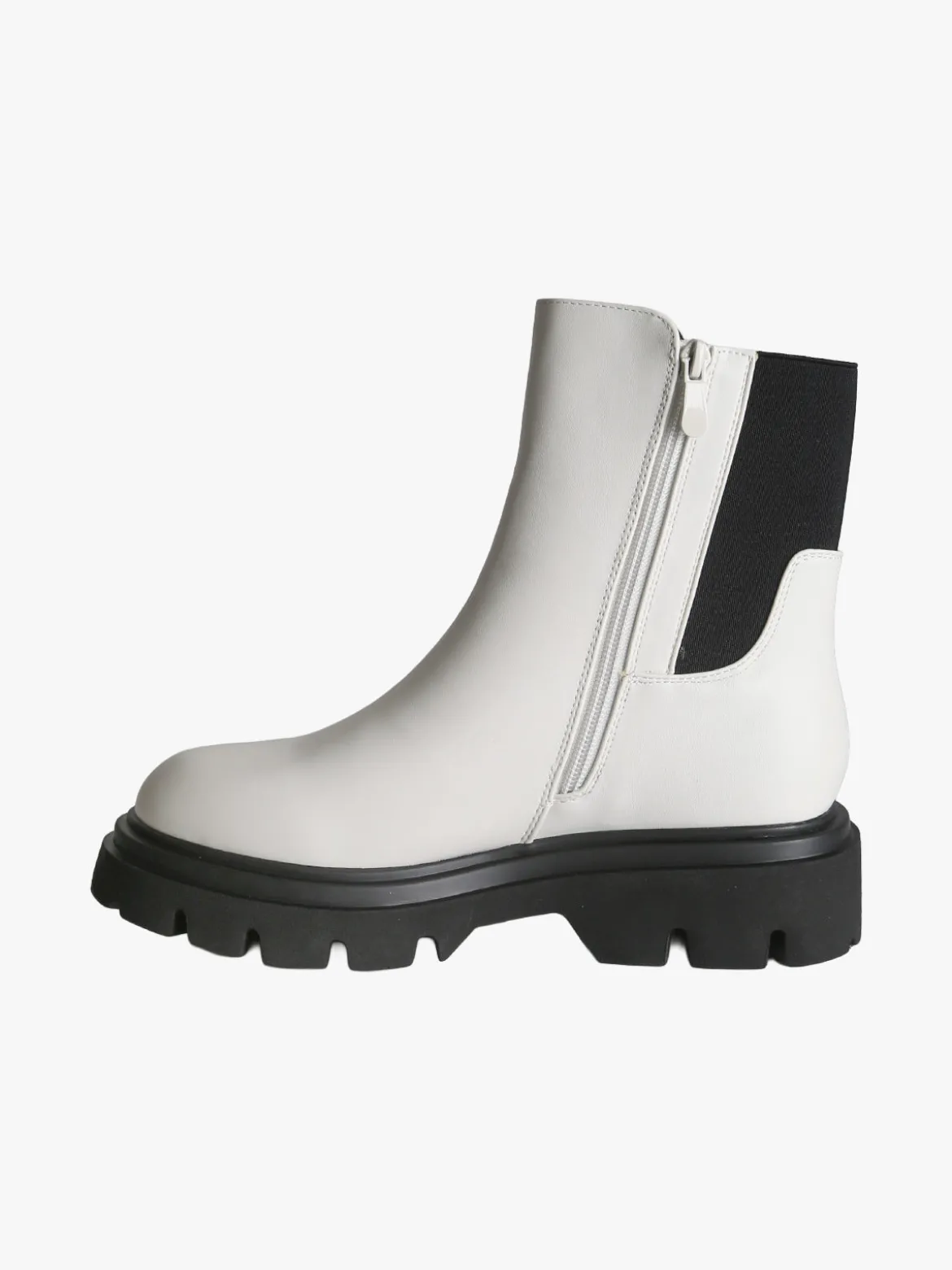 Gian Marco Venturi Stivaletti donna chunky in ecopelle con dettaglio in tessuto - perla