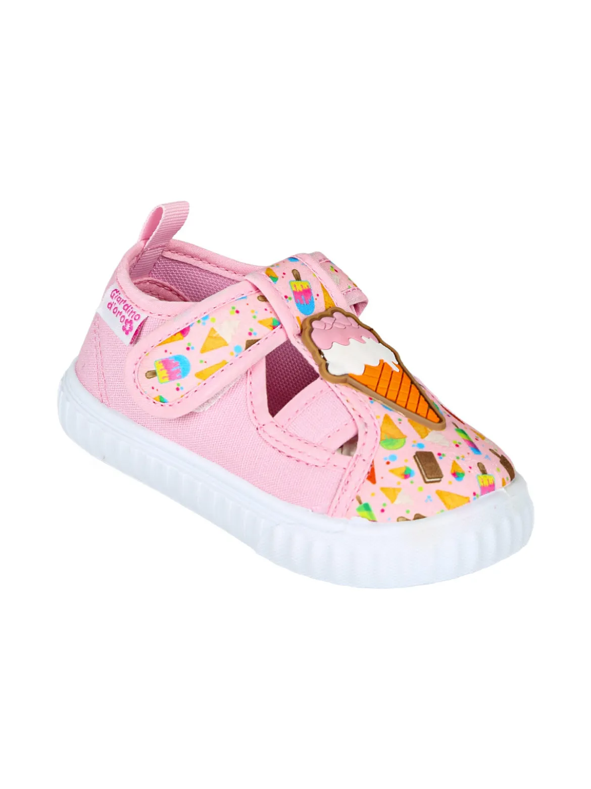 Giardino D'Oro Sandali chiusi da bambina con cinturino a strappo - rosa