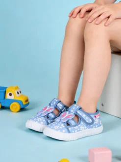Giardino D'Oro Sandali chiusi da bambina con cinturino a strappo - jeans