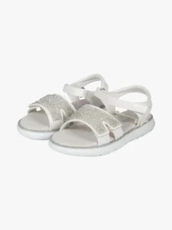 Giardino D'Oro Sandali da bambina con strass e cinturino a strappo
