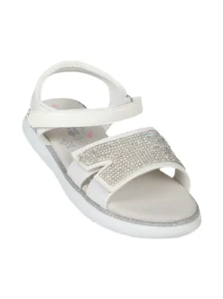 Giardino D'Oro Sandali da bambina con strass e cinturino a strappo