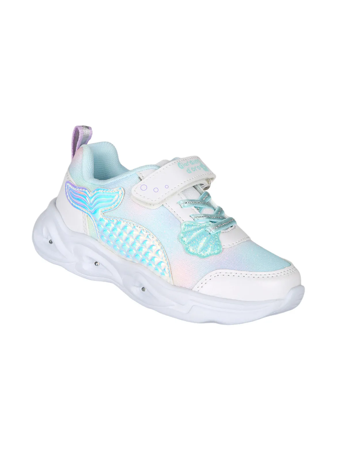 Giardino D'Oro Sneakers da bambina con luci e cinturino a strappo - azzurro