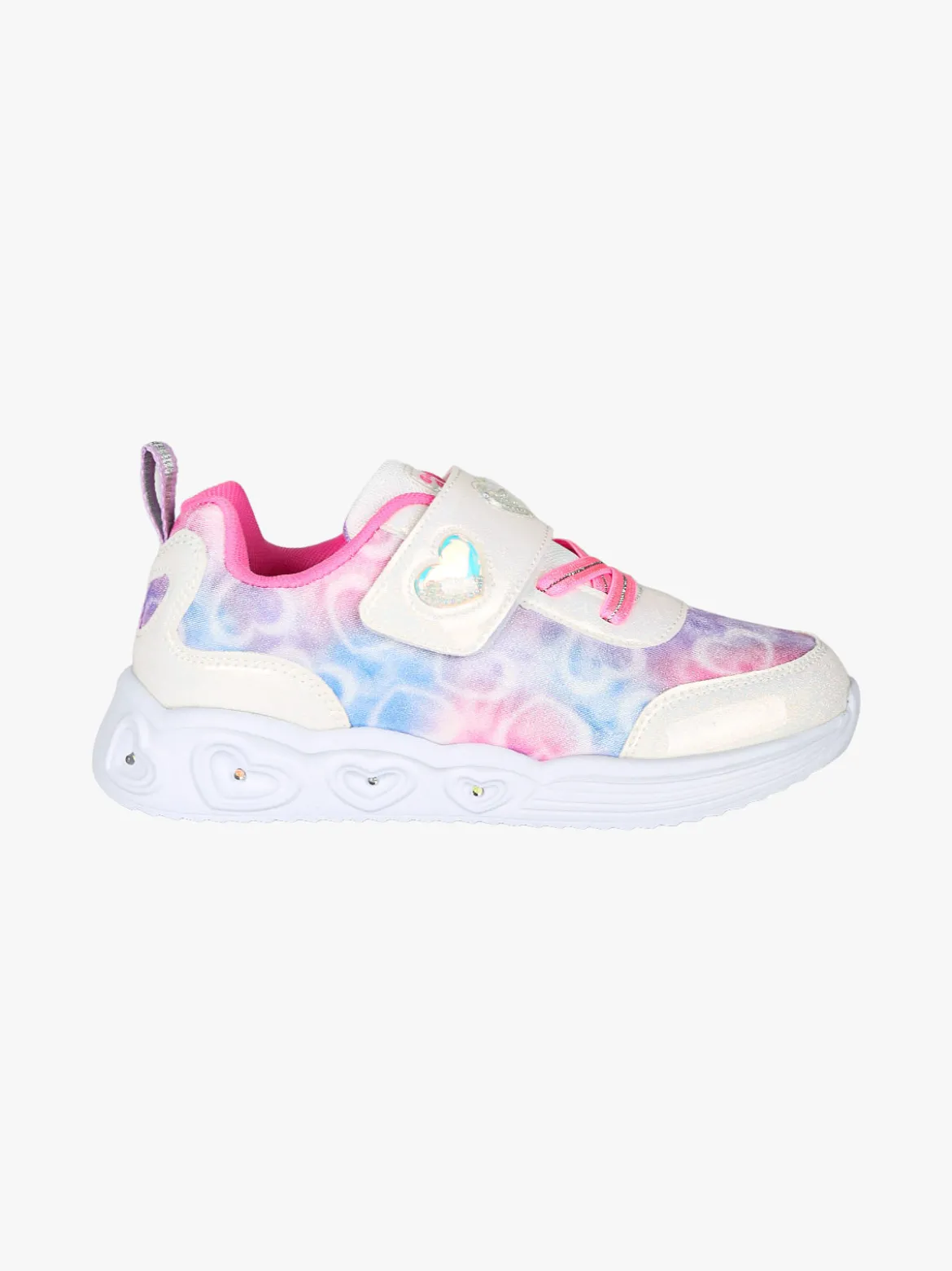 Giardino D'Oro Sneakers da ragazza con strappo e luci - bianco