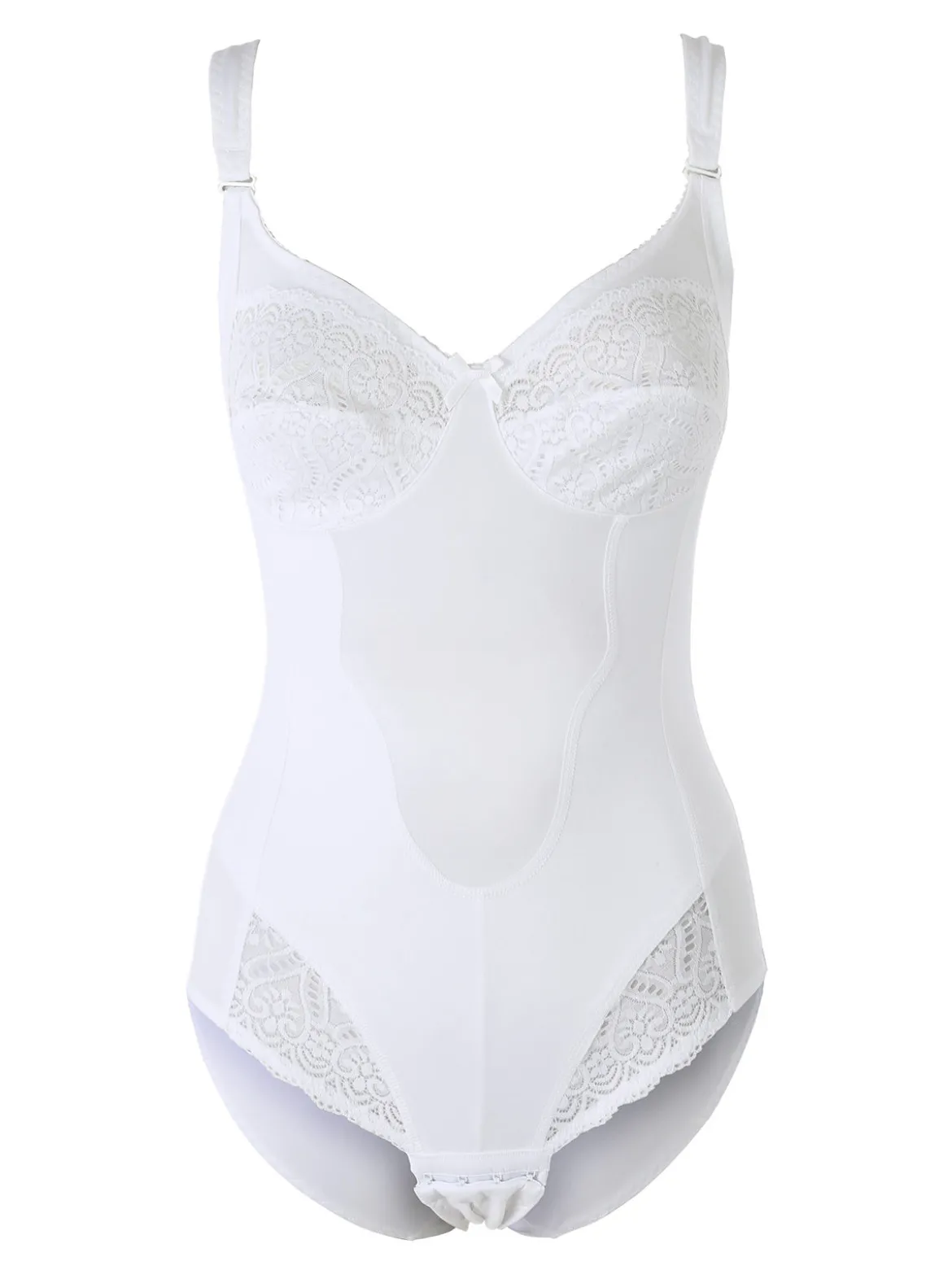 Gios 978 Body donna con pizzo COPPA B - bianco