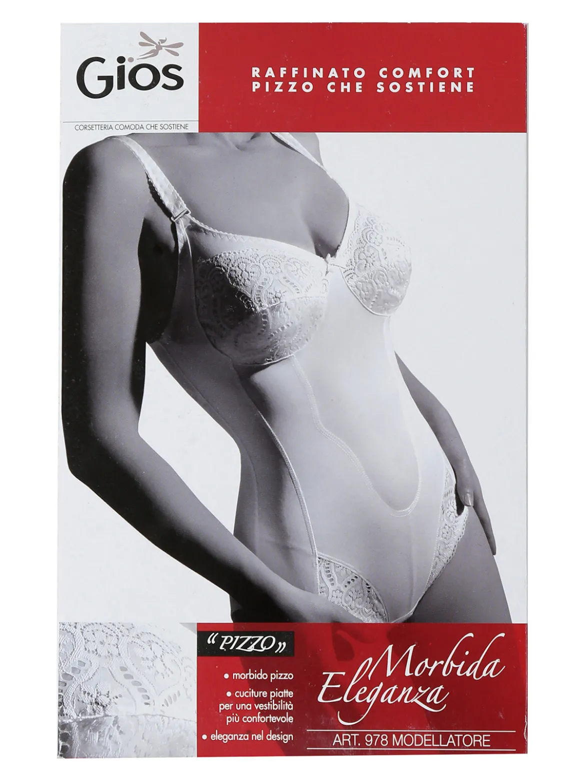 Gios 978 Body donna con pizzo COPPA B - nero