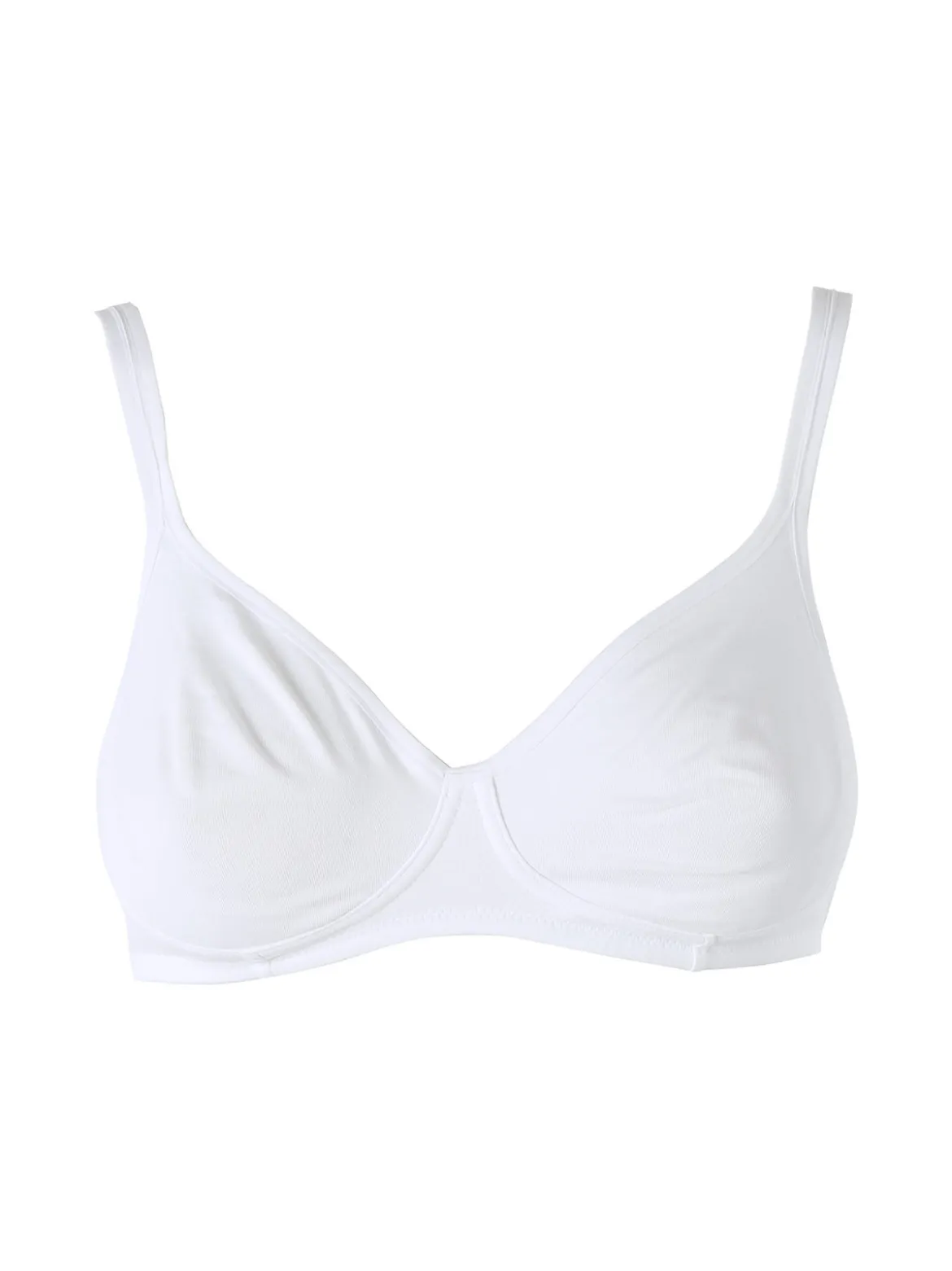 Gios CANNELLA Reggiseno con coppe preformate con rinforzo imbottito in cotone COPPA B - bianco
