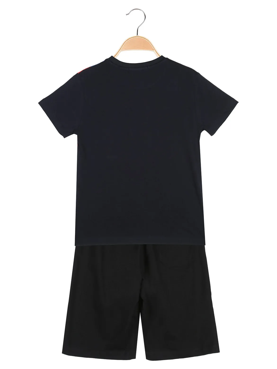 Givova Completo corto da bambino in cotone con t-shirt e bermuda - blu scuro