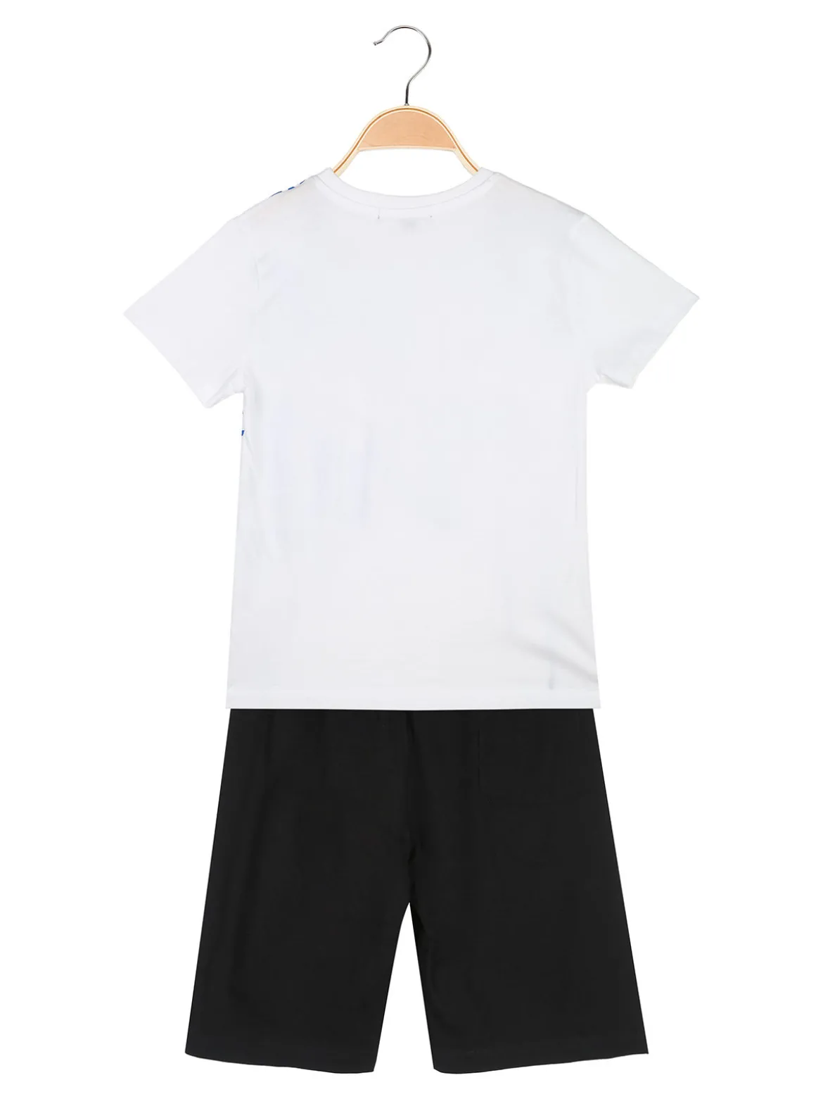 Givova Completo corto da bambino in cotone con t-shirt stampata e bermuda - bianco