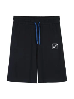 Givova Completo corto da ragazzo in cotone con t-shirt logo e bermuda - blu scuro