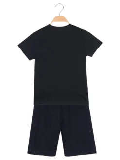 Givova Completo corto da ragazzo in cotone con t-shirt logo e bermuda - blu scuro