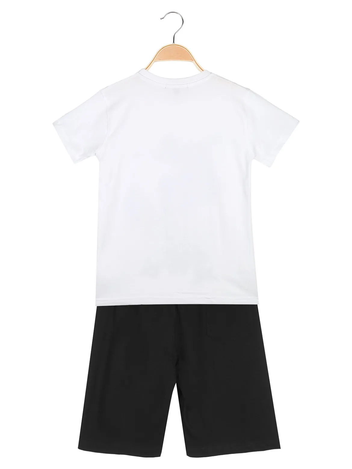 Givova Completo corto da ragazzo 2 pezzi in cotone con t-shirt e bermuda - bianco