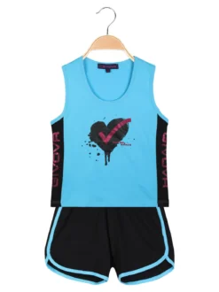 Givova Completo corto sportivo 2 pezzi da bambina con glitter