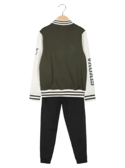 Givova Completo felpa college da bambino 2 pezzi con bottoni - militare