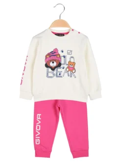 Givova Completo 2 pezzi da neonata con felpa e pantaloni tuta - fucsia