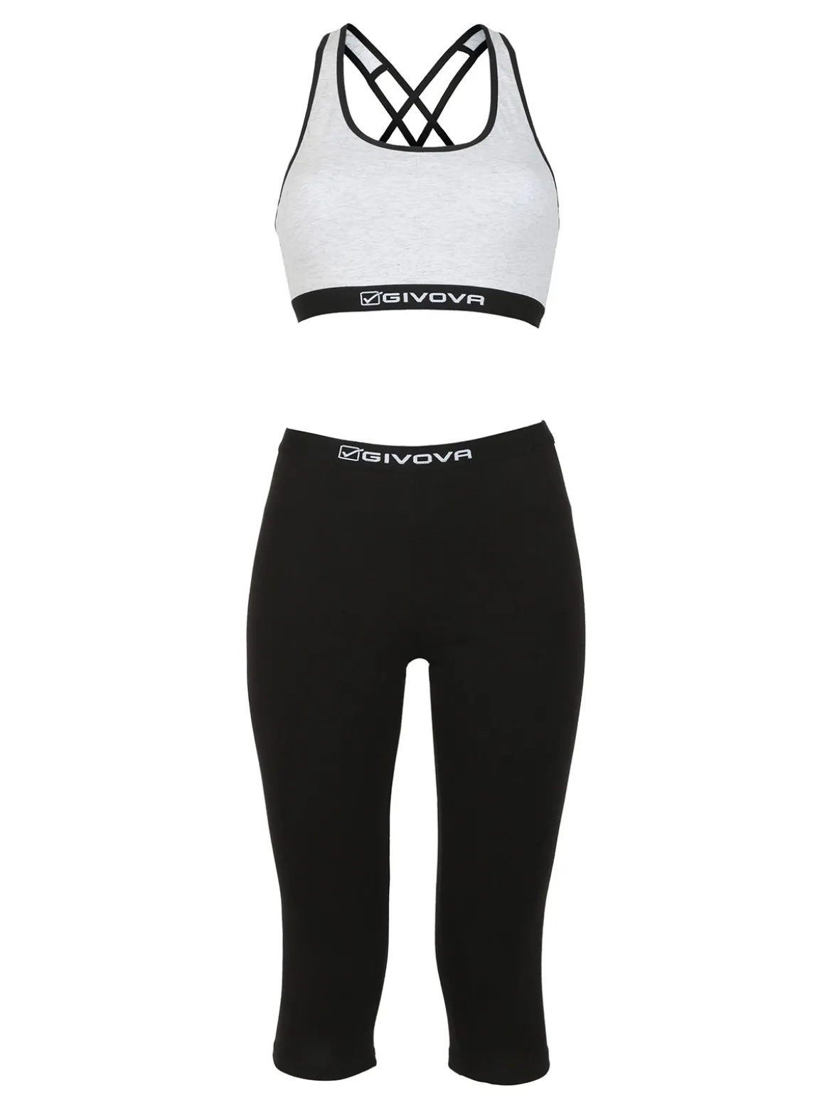 Givova Completo sportivo donna top + leggings a 3/4