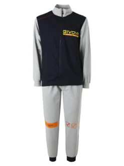 Givova Completo tuta da uomo full zip in cotone - blu scuro