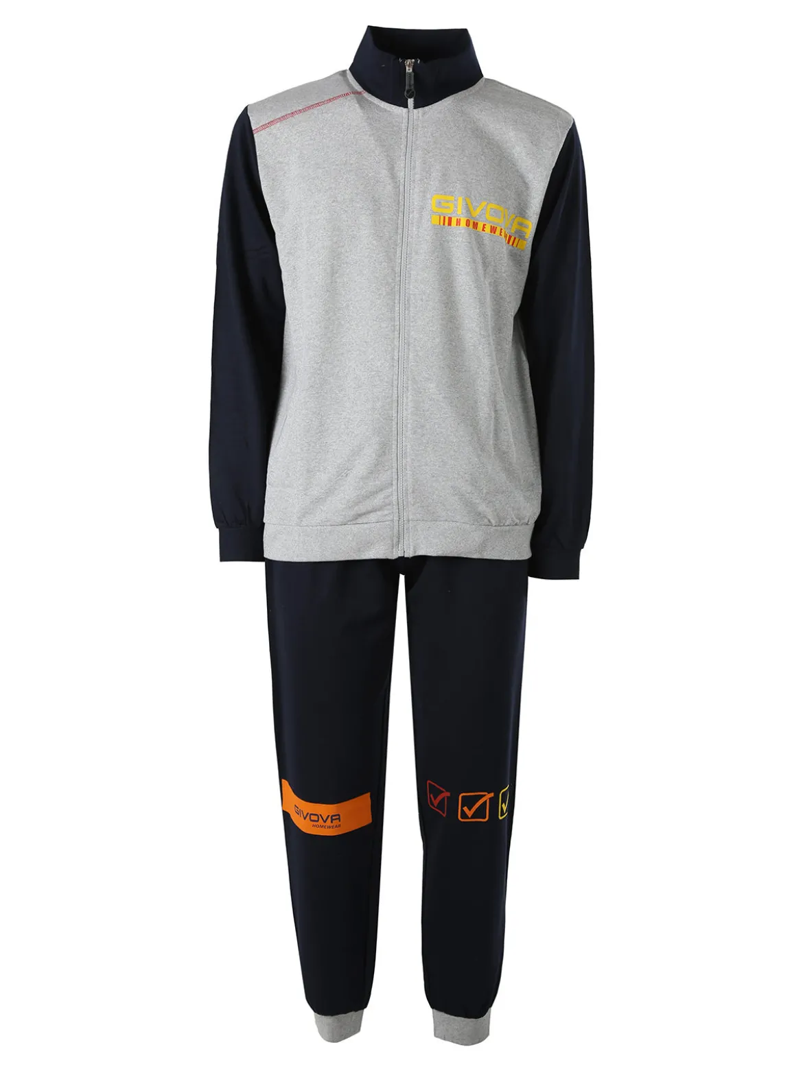 Givova Completo tuta da uomo full zip in cotone - grigio