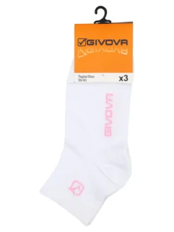 Givova Confezione da 3 paia di calze corte da donna - bianco