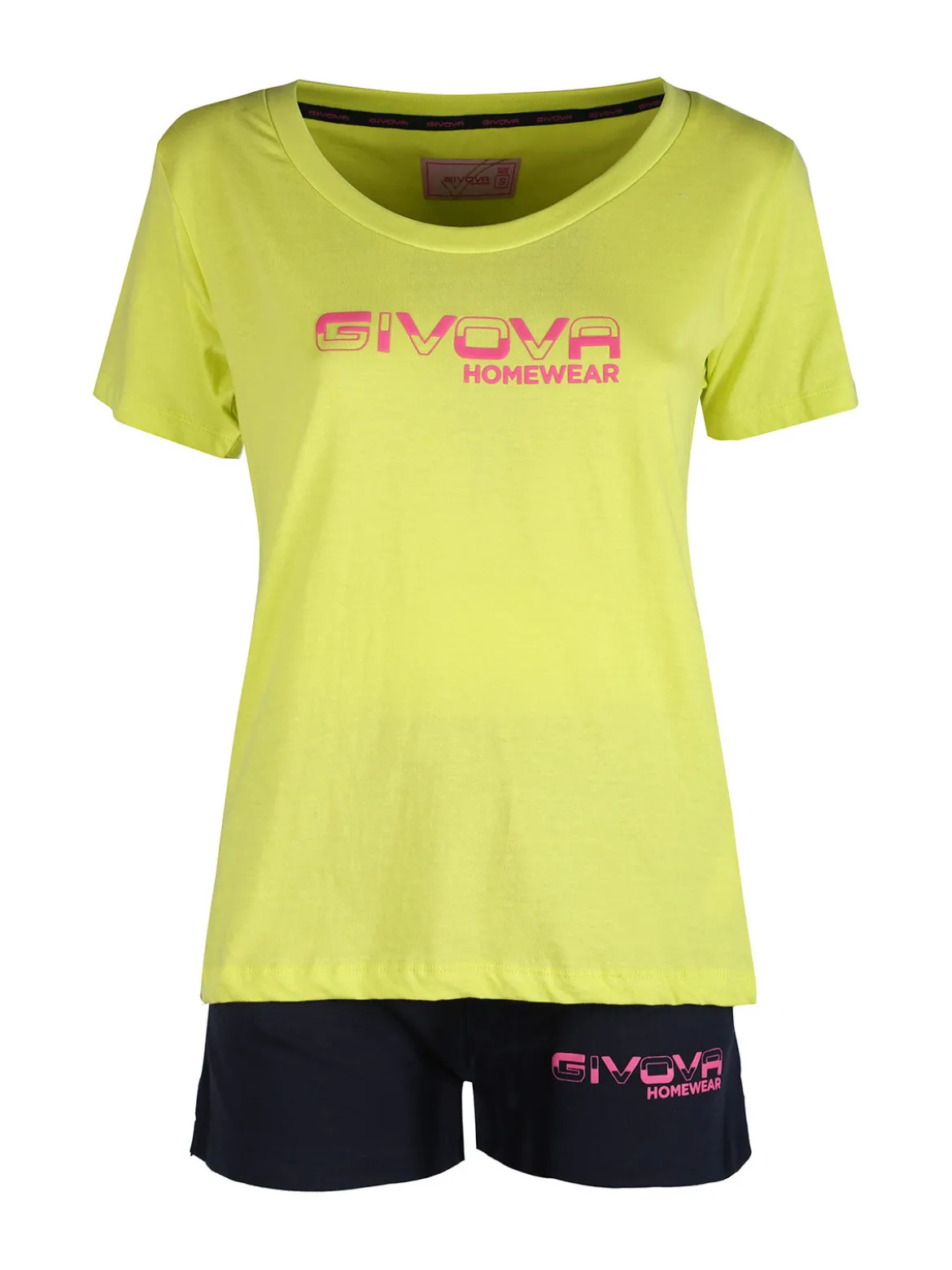 Givova Pigiama corto da donna in cotone con t-shirt e shorts
