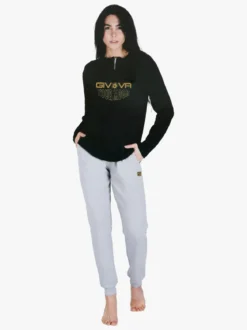 Givova Pigiama lungo da donna in cotone interlock con stampa - verde