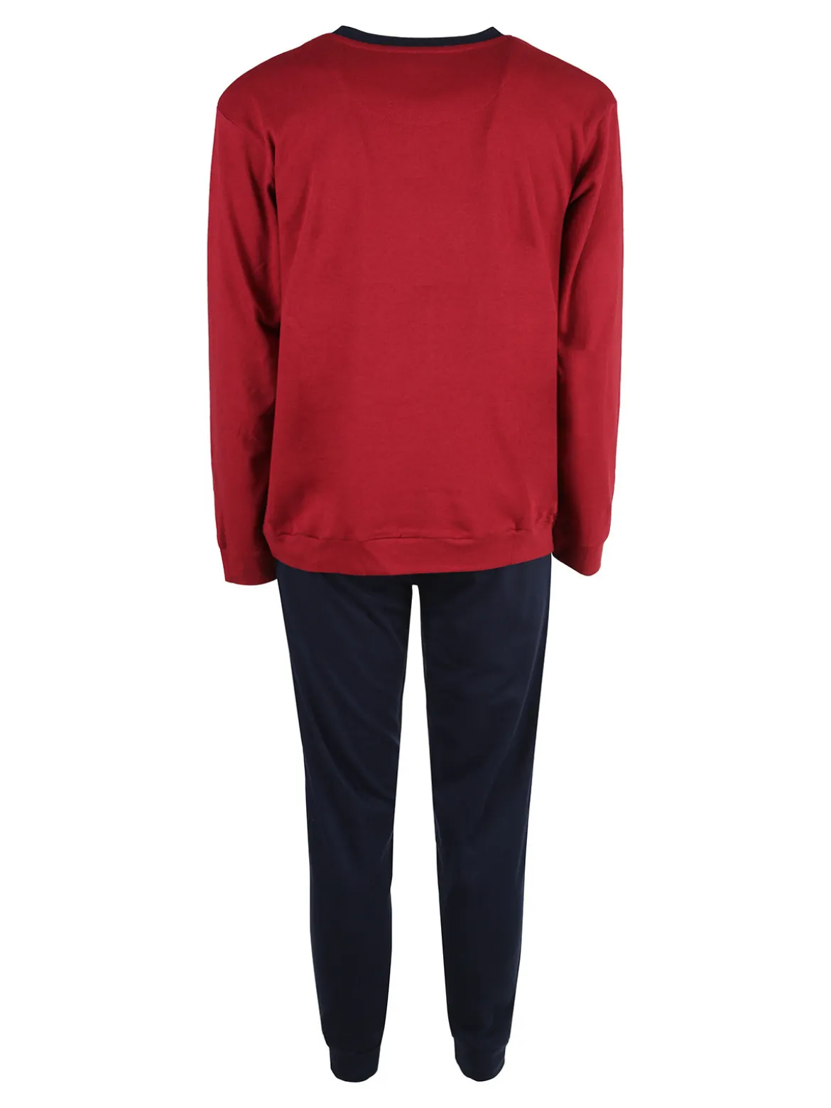 Givova Pigiama lungo da uomo in misto cotone interlock - bordeaux