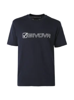 Givova T-shirt da uomo in cotone con logo - blu scuro