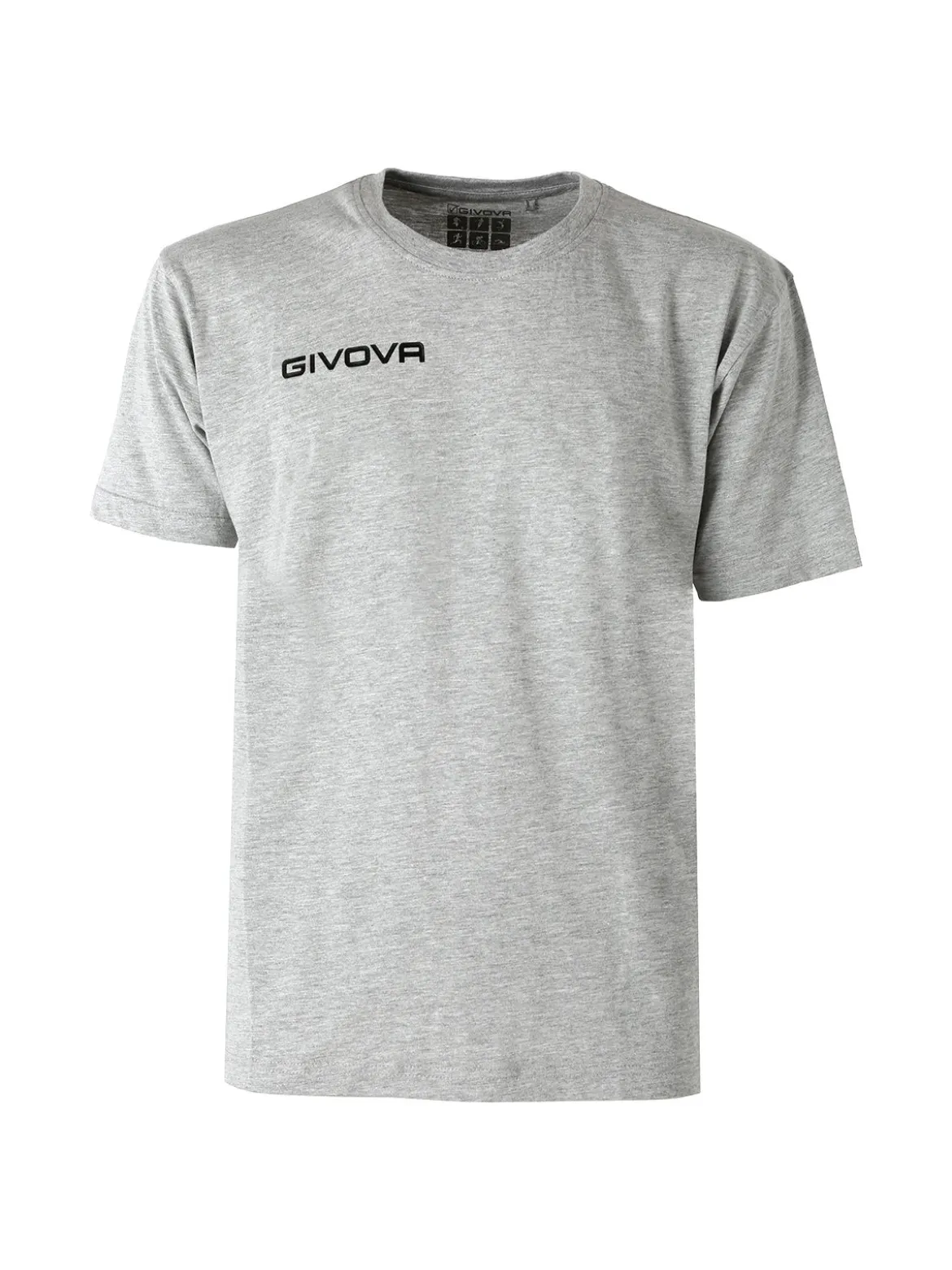 Givova T-shirt girocollo da uomo in cotone - grigio