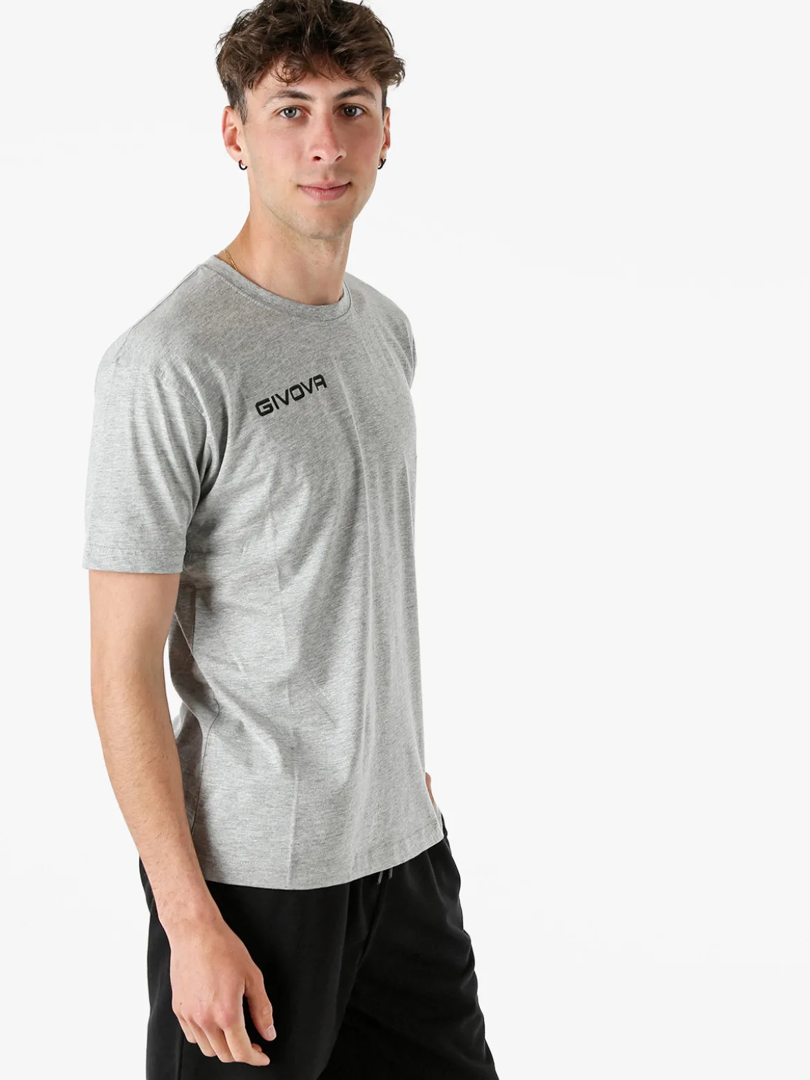 Givova T-shirt girocollo da uomo in cotone - grigio