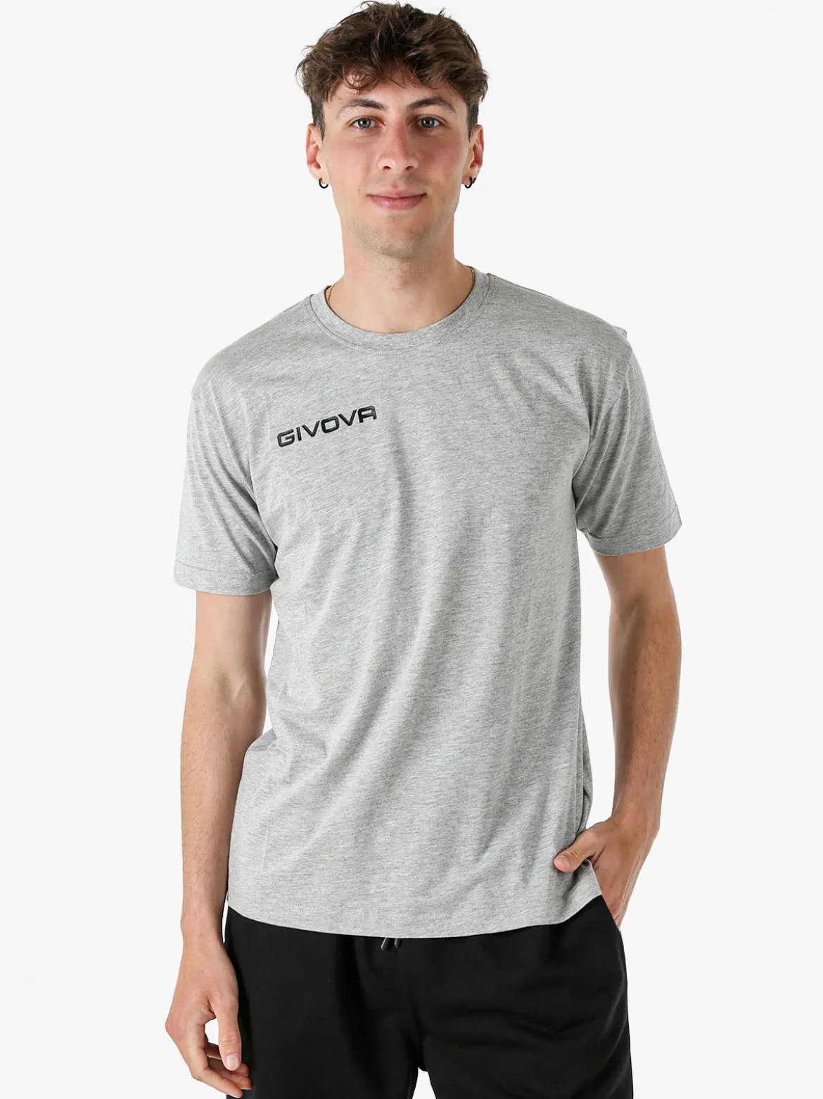 Givova T-shirt girocollo da uomo in cotone - grigio