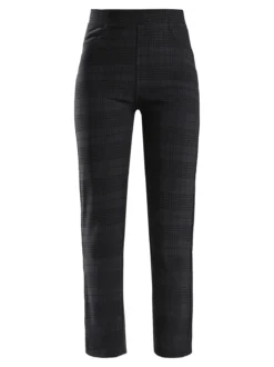 Gladys Leggings donna in pied de poule con interno in pile - blu scuro