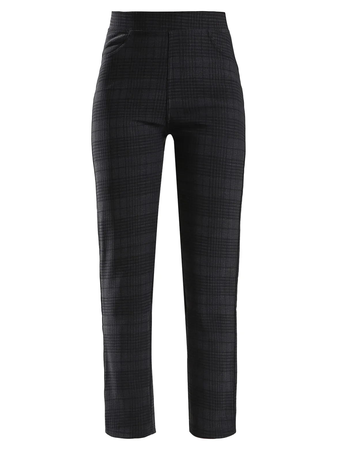 Gladys Leggings donna in pied de poule con interno in pile - blu scuro