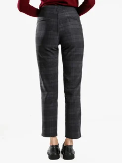 Gladys Leggings donna in pied de poule con interno in pile - blu scuro