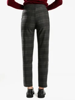 Gladys Leggings donna in pied de poule con interno in pile - grigio scuro