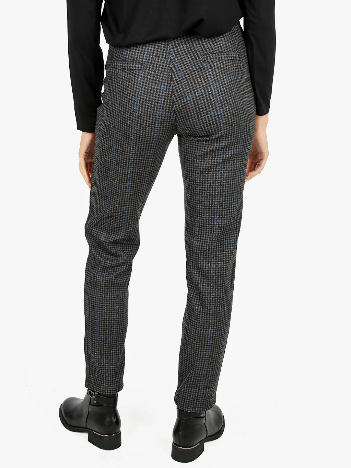 Gladys Leggings donna pied de poule con interno in pile - blu scuro