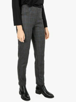 Gladys Leggings donna pied de poule con interno in pile - blu scuro