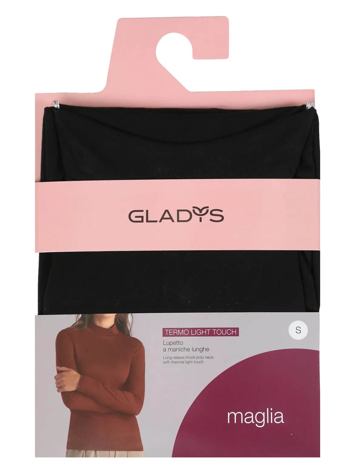 Gladys Maglia donna termo light a lupetto - nero