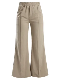 Gladys Pantaloni donna a gamba larga con interno in pile - sabbia