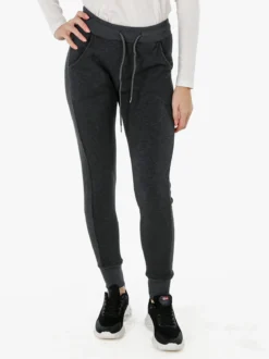 Gladys Pantaloni donna sportivi con polsini e interno di pelo - grigio scuro