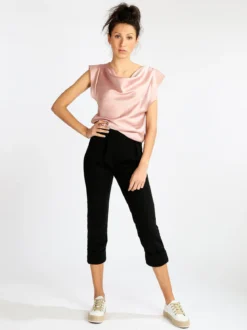 Gladys Pantaloni morbidi donna con risvolto