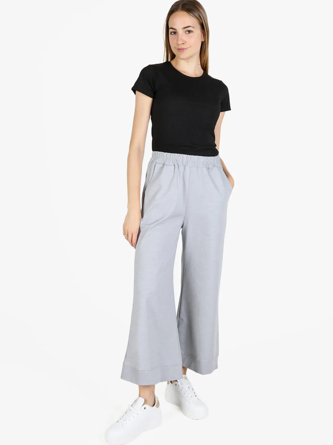 Gladys T-shirt donna girocollo a costine