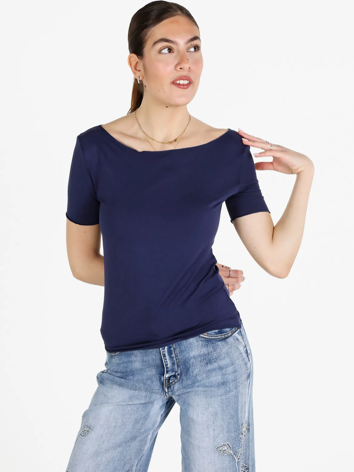 Gladys T-shirt donna girocollo in viscosa