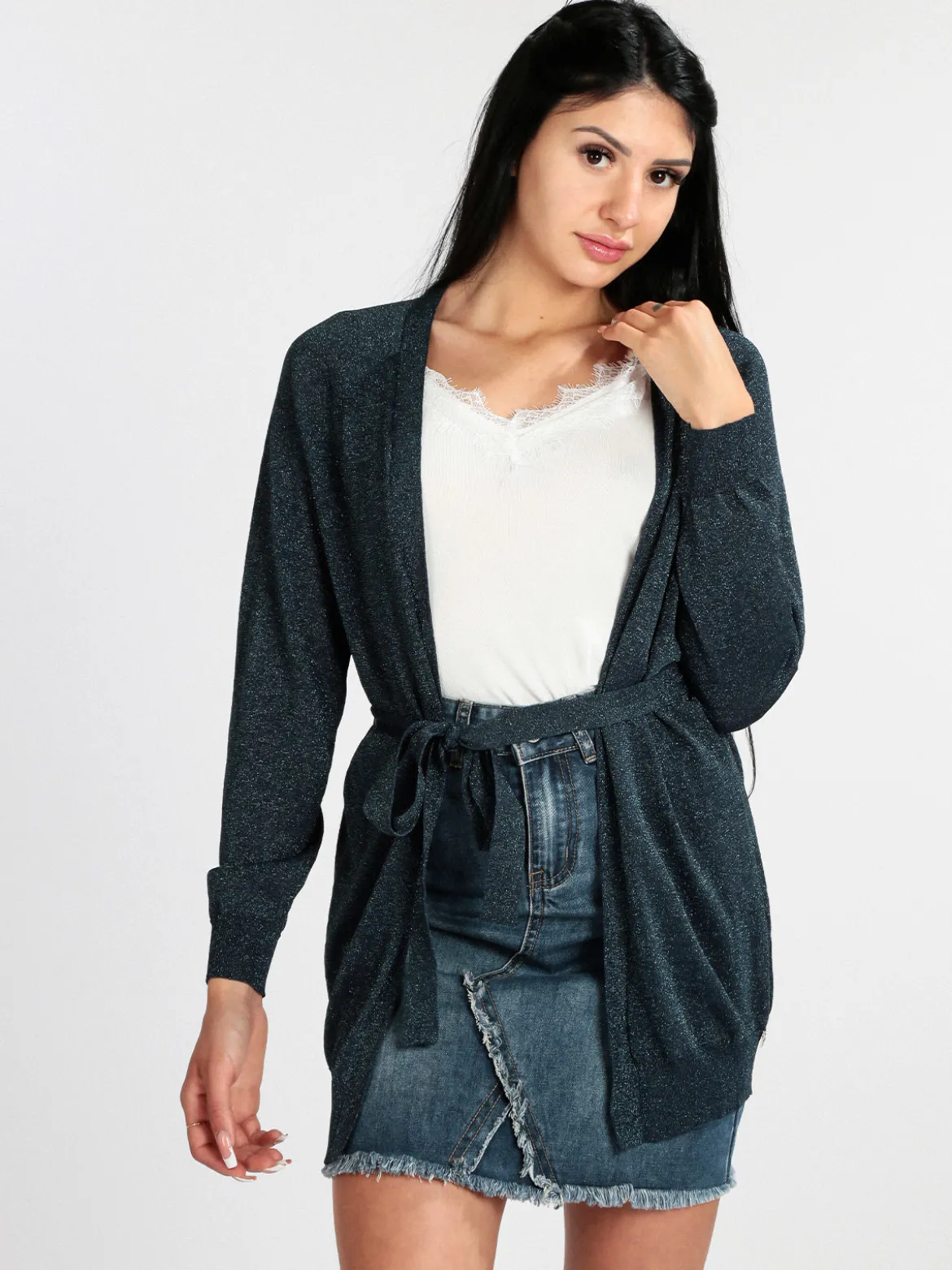 Griffai Cardigan donna aperto in lurex