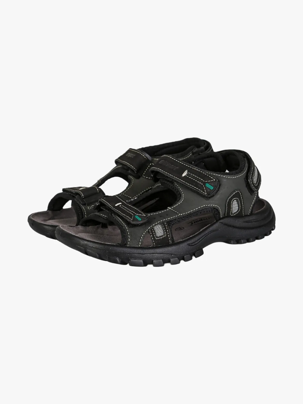 Grisport Sandali in pelle da uomo con strappi - nero