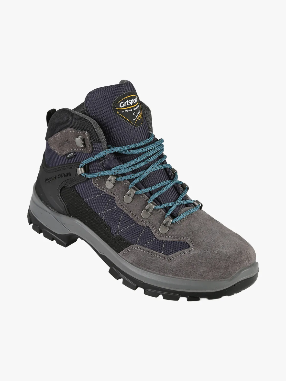 Grisport Scarponcini da trekking uomo in pelle - grigio scuro