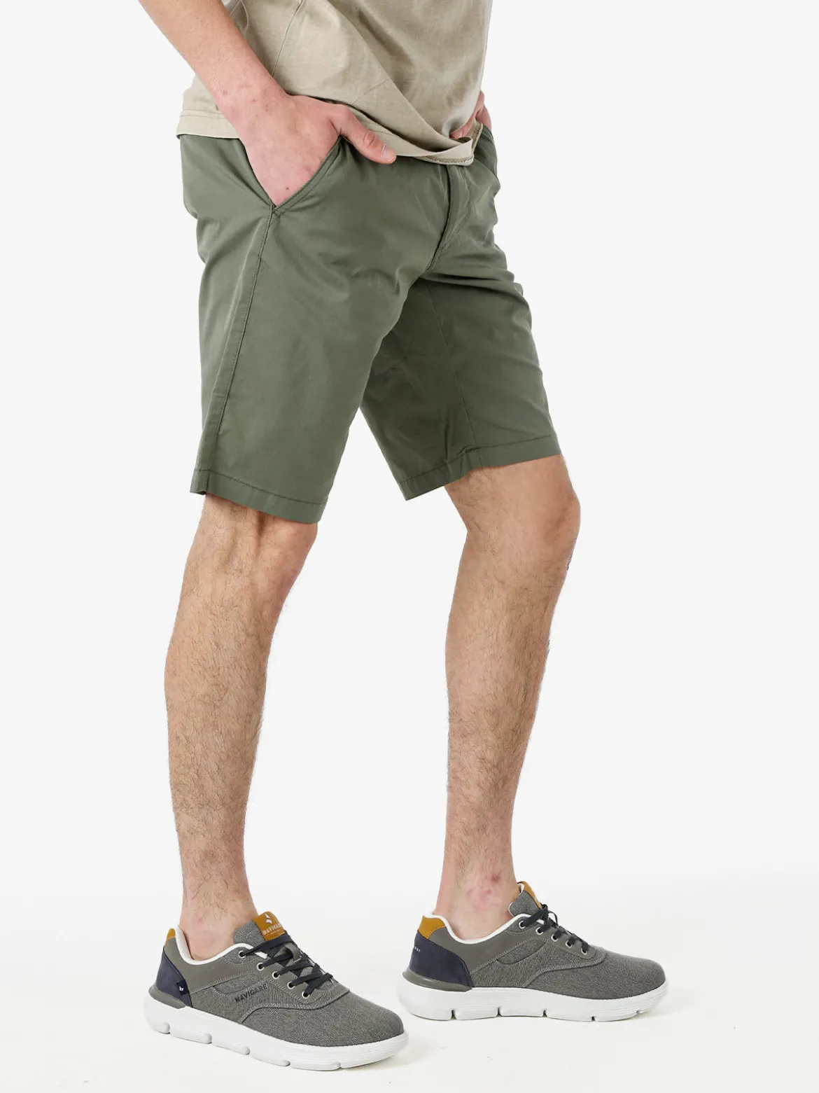 Guy Bermuda da uomo in misto cotone - militare