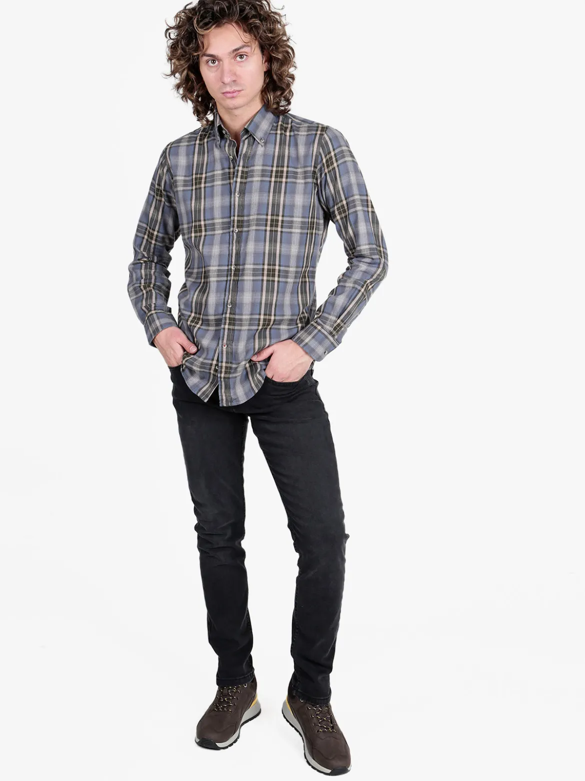 Guy Camicia a quadri da uomo in cotone